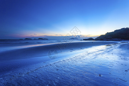 香港海滩的日落图片