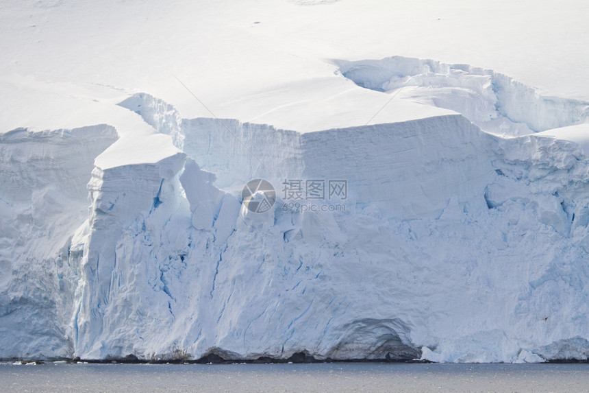 南极洲南极洲海岸线与冰层美丽的风景全球变暖图片