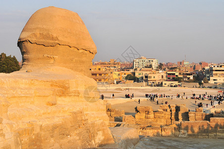 吉萨的斯芬克斯Sphinx以埃及开罗为中心图片
