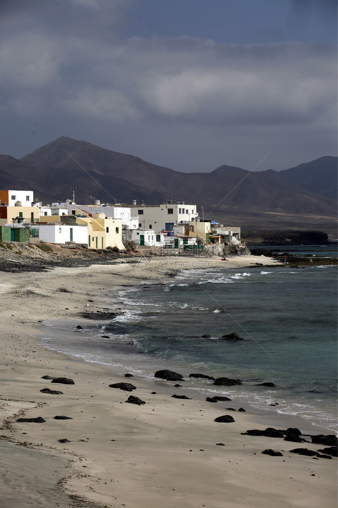 PuertitodelaCruz渔村位于大西洋班牙加那利岛富埃特文图拉岛南部JandiaNatural图片