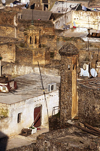 北非摩洛哥历史悠久的Fes镇高清图片