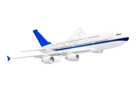白色背景上孤立的飞机模型图片