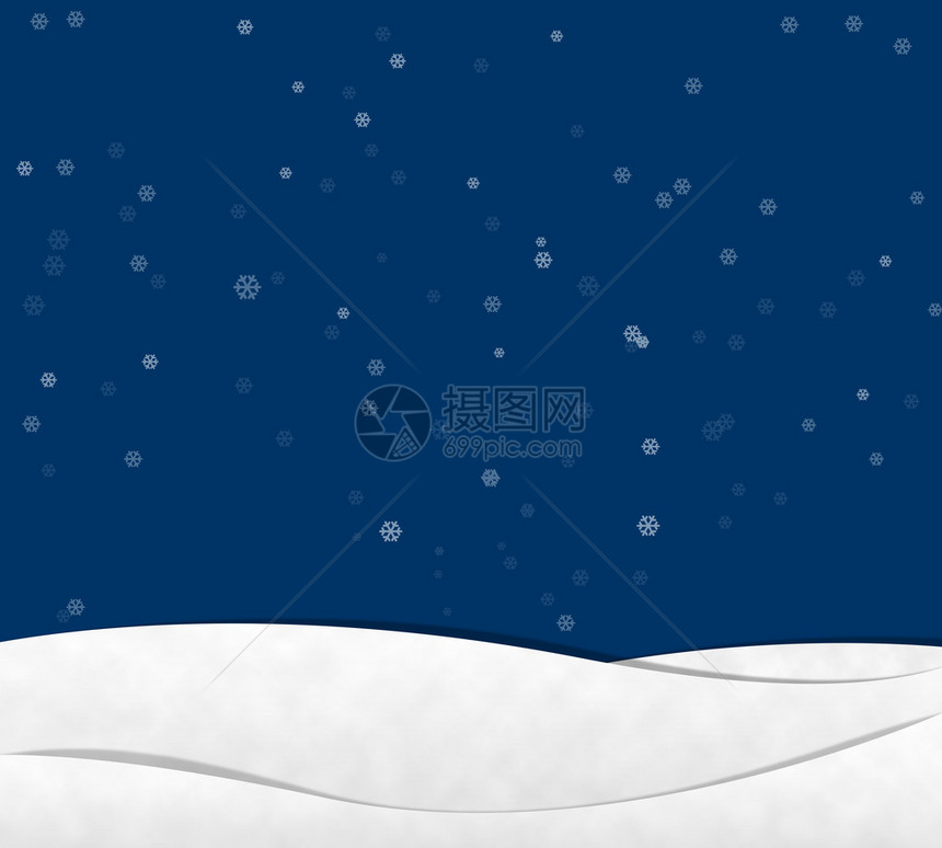 夜空下的雪剪纸图片