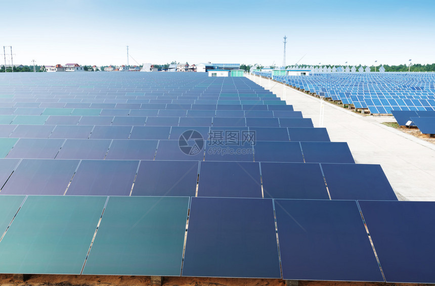 光伏板用于生产清洁可持续可再生能源的太阳能板图片