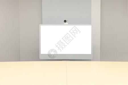 白屏视频会议室背景图片
