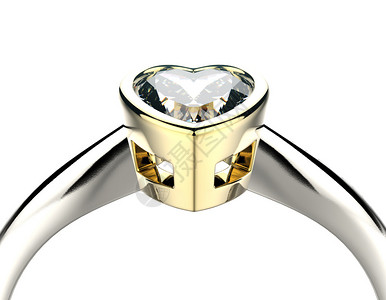 金婚约戒指有心脏形状的钻石图片