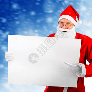圣诞老人和冬天的白板图片