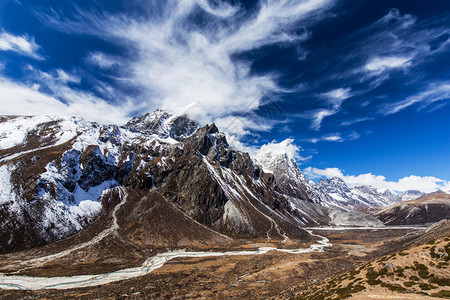 喜马拉雅山上美丽的高山风景图片