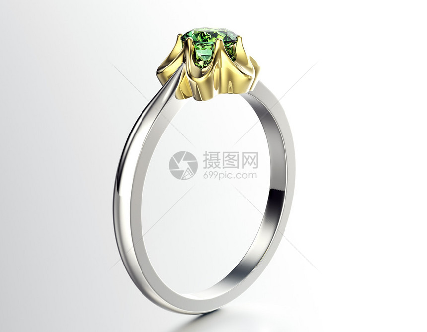 金婚戒指有翡翠珠宝背景图片
