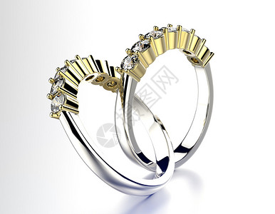 金婚戒指与钻石图片
