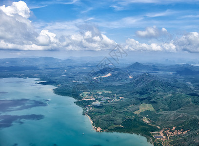 从飞机上鸟瞰泰国风景图片