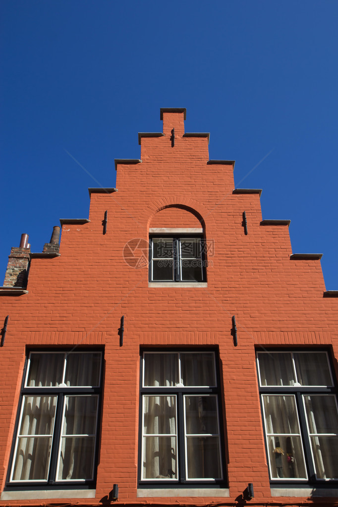 历史殿堂的橙色屋顶BrugesBe图片