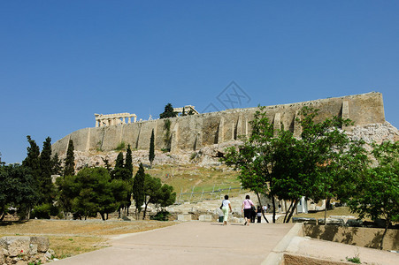 希腊雅典卫城墙图片
