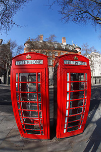 联合王国伦敦的红色电话箱图片