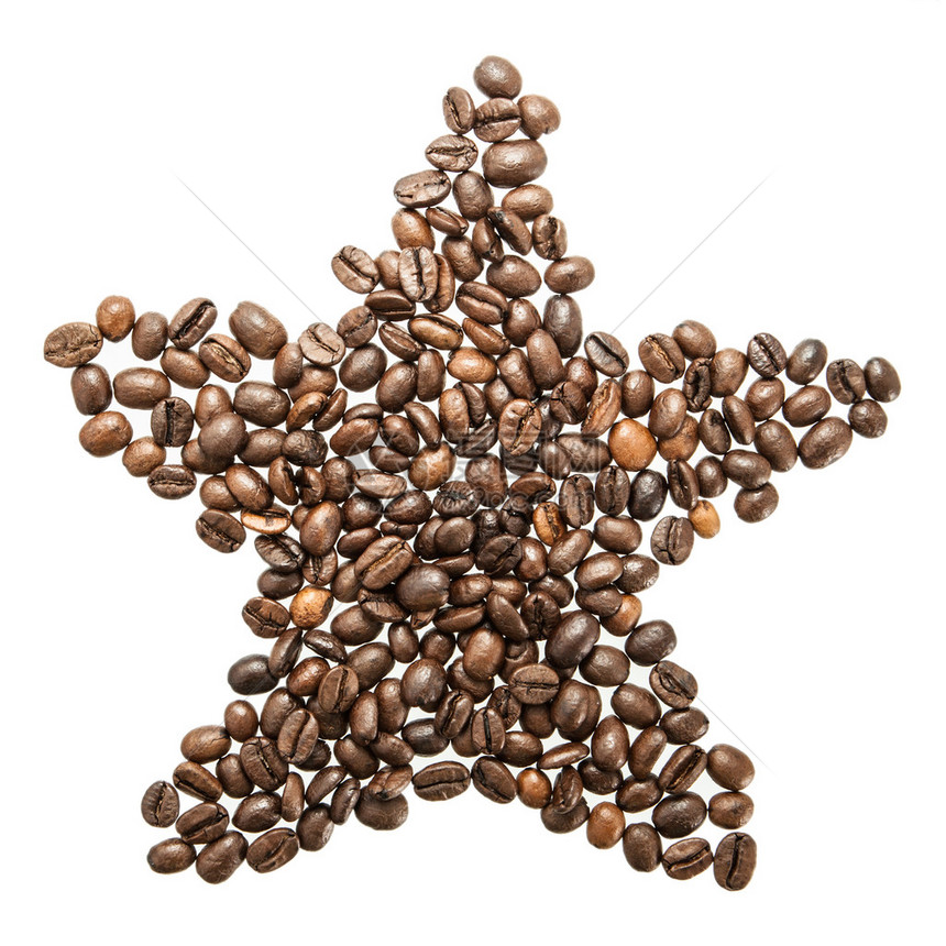 白色背景孤立的咖啡豆图画仅以白种背景隔图片