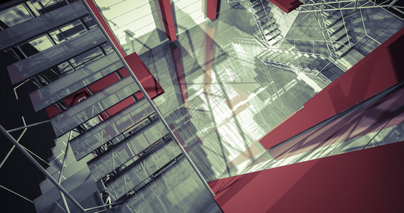 出口现代工业室内楼梯工业建筑背景图片