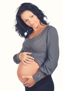 孕妇抱着她的肚子图片