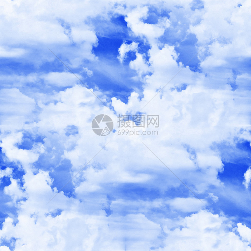 蓝色云彩纹理背景的无缝纹理图片