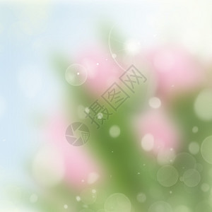 春季粉红色蓝色和绿色花园布基赫背景图片