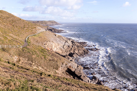 南威尔士海岸之路在卡斯维尔湾和朗兰之间图片