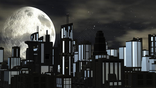夜晚未来的城市图片