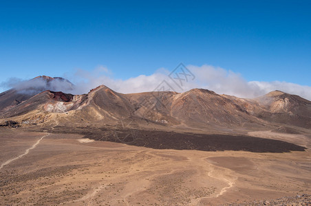 火山锥新西兰汤加里罗公园地貌景观图背景