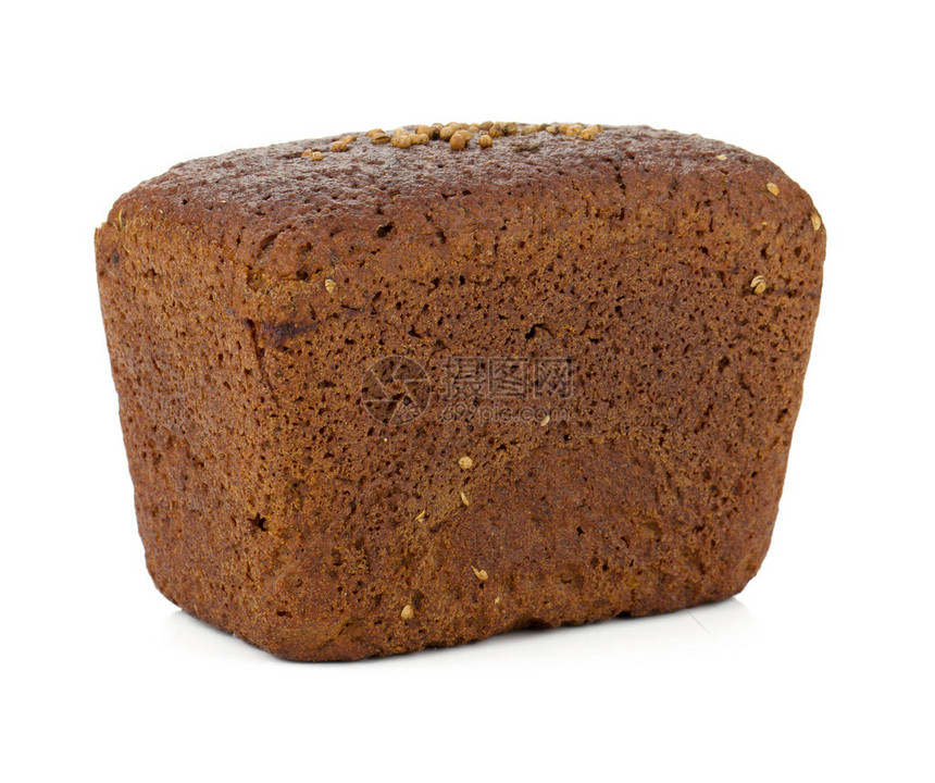褐色面包在白色背景上孤立图片