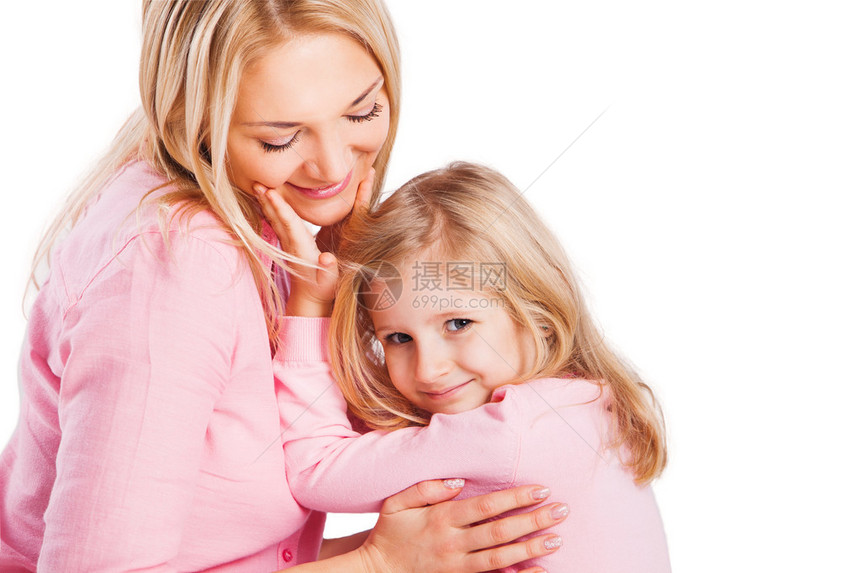 母亲和小女儿的肖像母概念图片