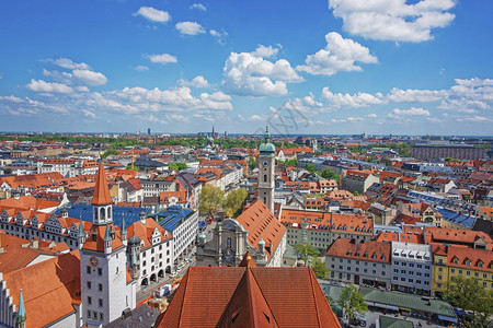 慕尼黑市中心全景夏季图片
