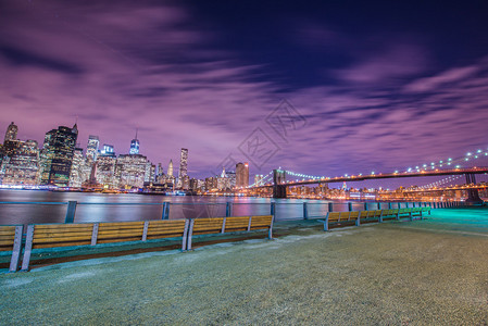 美国纽约曼哈顿夜景图片