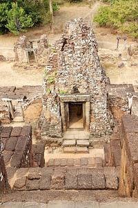 PreRup寺庙遗址的建筑细节背景图片