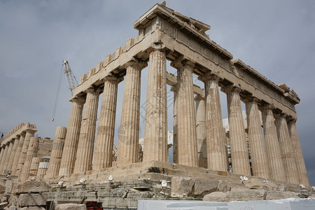 希腊雅典帕台农神庙背景图片