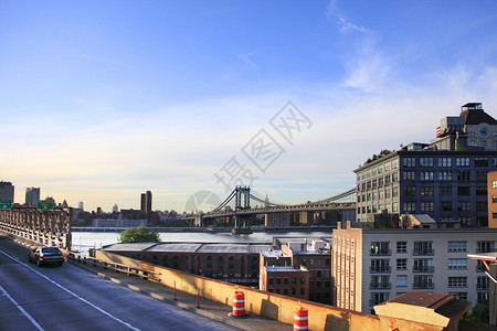 曼哈顿大桥纽约市天际线图片