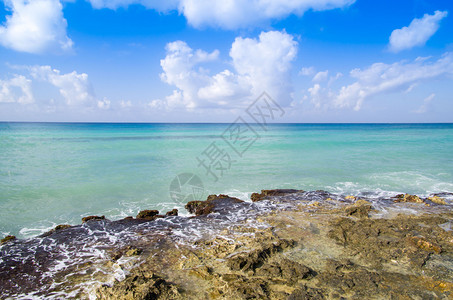 美丽的海滩和热带海洋背景图片