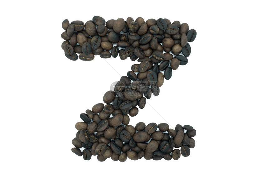 咖啡豆中的创意字母表白背景上图片