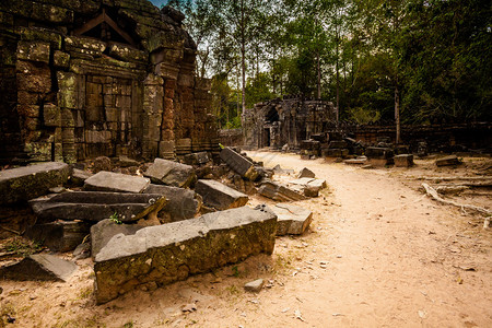 Angkor考古公园古老的佛教寺庙建筑柬埔寨纪念碑图片