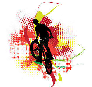 使用bmx脚踏车轮环形背背景图片