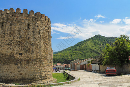 Svetitskhoveli堡垒墙塔位于Mtskh图片