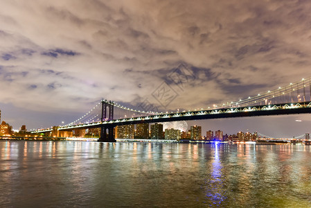 在纽约布鲁克林大桥公园的独立日烟花表演期间图片