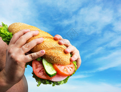 大三明治在蓝图片