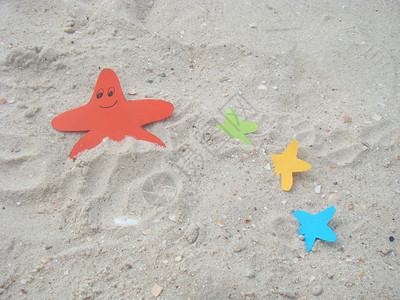 沙子上的创辉纸海星图片