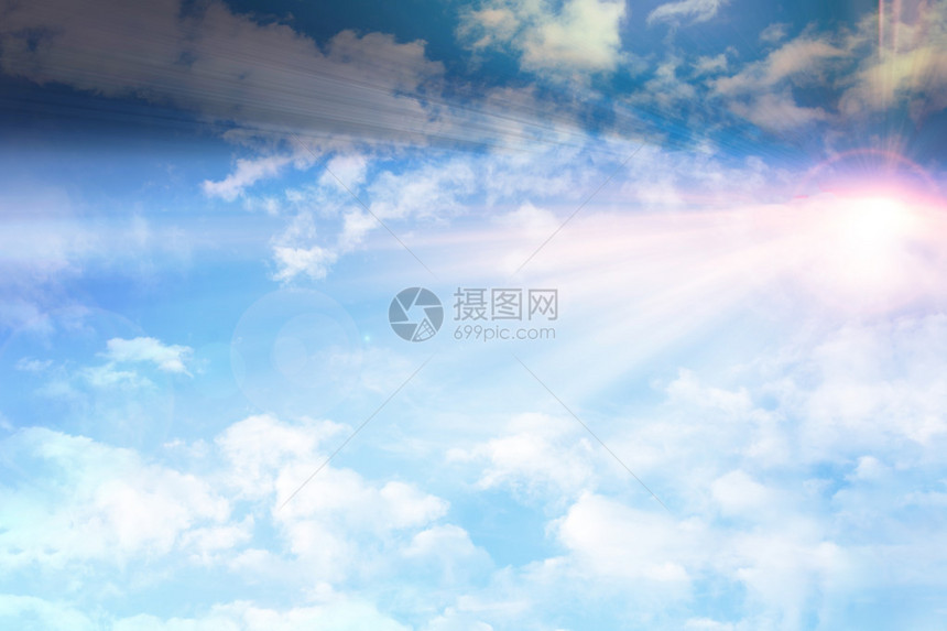 夏天蓝白云图片