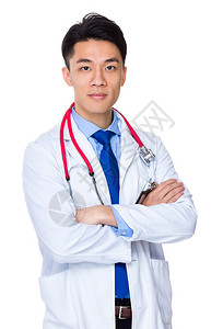 年轻的亚洲医生摆姿势图片