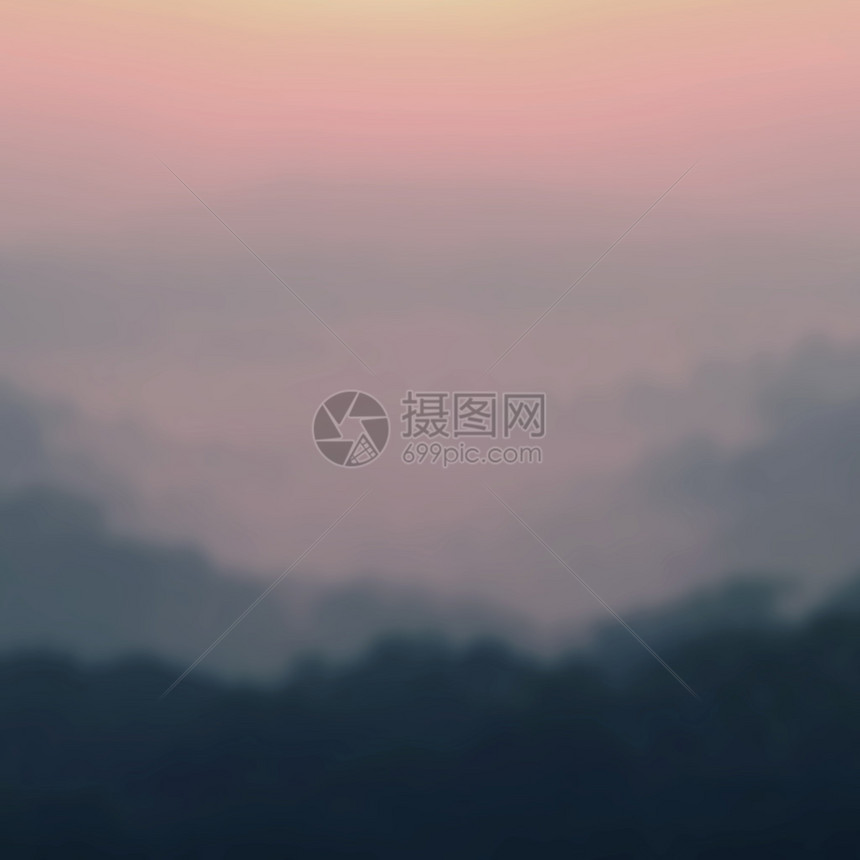 与山地景观相伴的早晨光闪图片