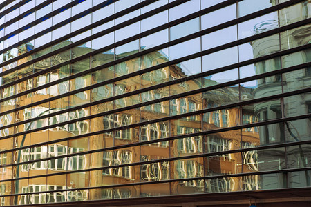 现代建筑玻璃墙壁反映经典图片
