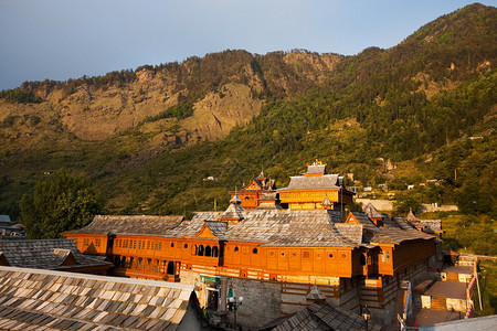 比玛卡利寺Bhimakali印度教寺庙是佛教和印度教建筑风格的独特混合体背景