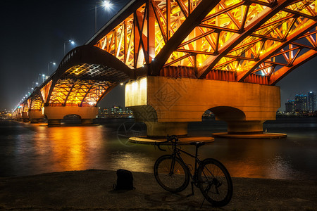 从永登浦区一侧拍摄的汉江城山大桥图片