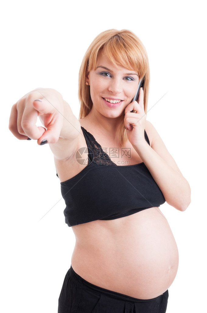 孕妇在电话上聊天图片