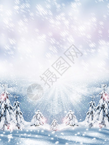 圣诞贺卡冬季景观图片