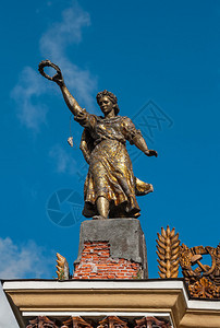苏联古老的马赛克雕塑一个戴图片